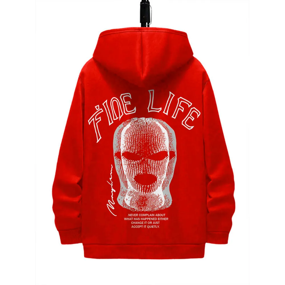 FINE LIFE DESIGNED PATTERN PRINTED HOODIE