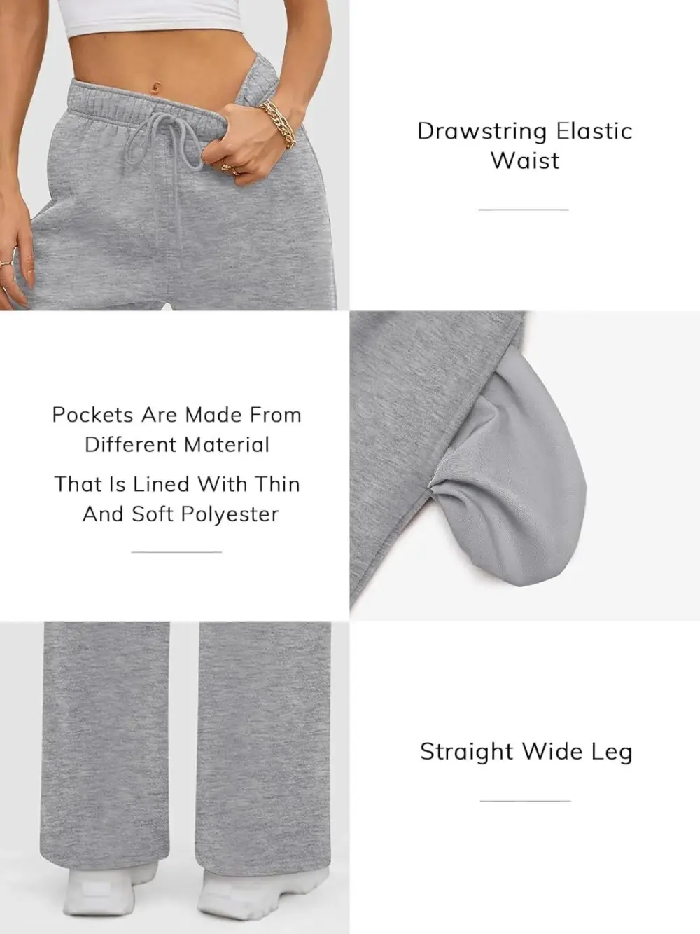 Baggy Sweatpant Fleece Lined Straight Leg Pants