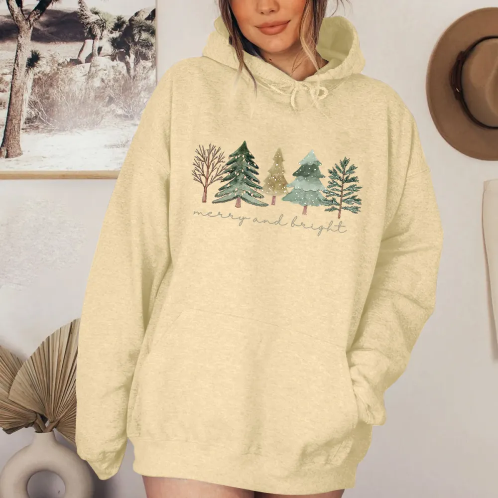 Women's Christmas Tree Print Hoodie