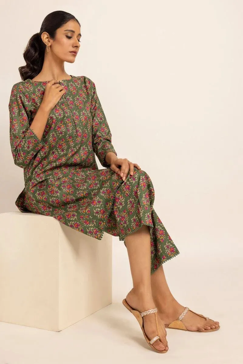 2 Piece | Kurta & Pants | Color Dark Green