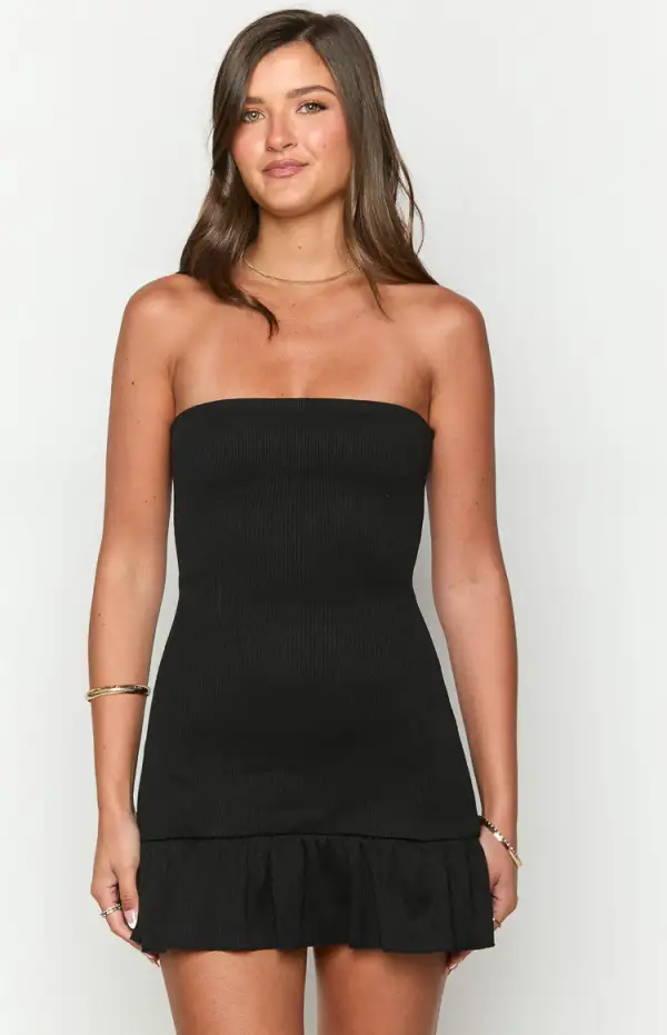 Polli Black Strapless Mini Dress