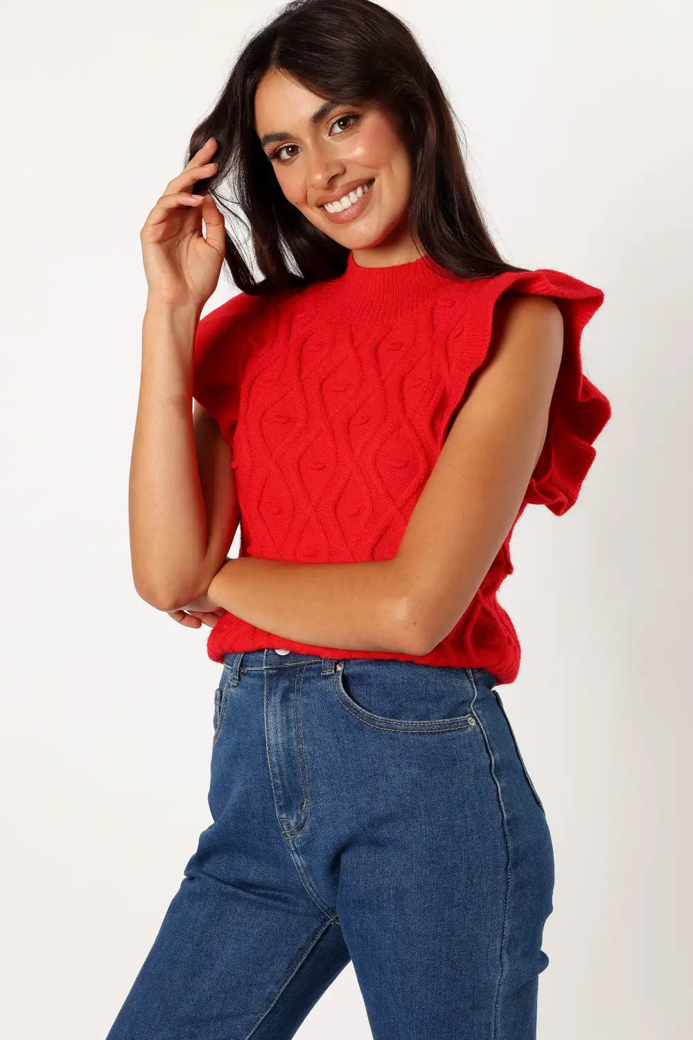 Valerie Knit Top - Red