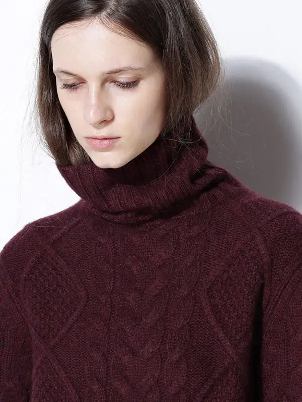 LOOSE HIGH-NECK CASHMERE SOLID COUPLE SWEATER