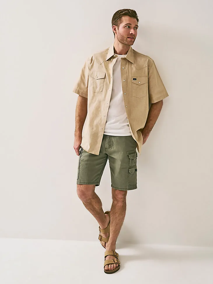 WRANGLER® MEN'S FIVE STAR PREMIUM STACKED CARGO SHORT IN TWILL