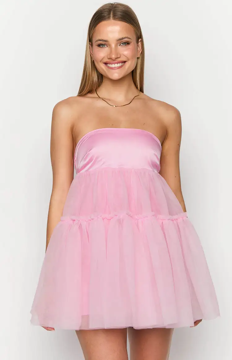 Abigail Pink Strapless Mini Dress