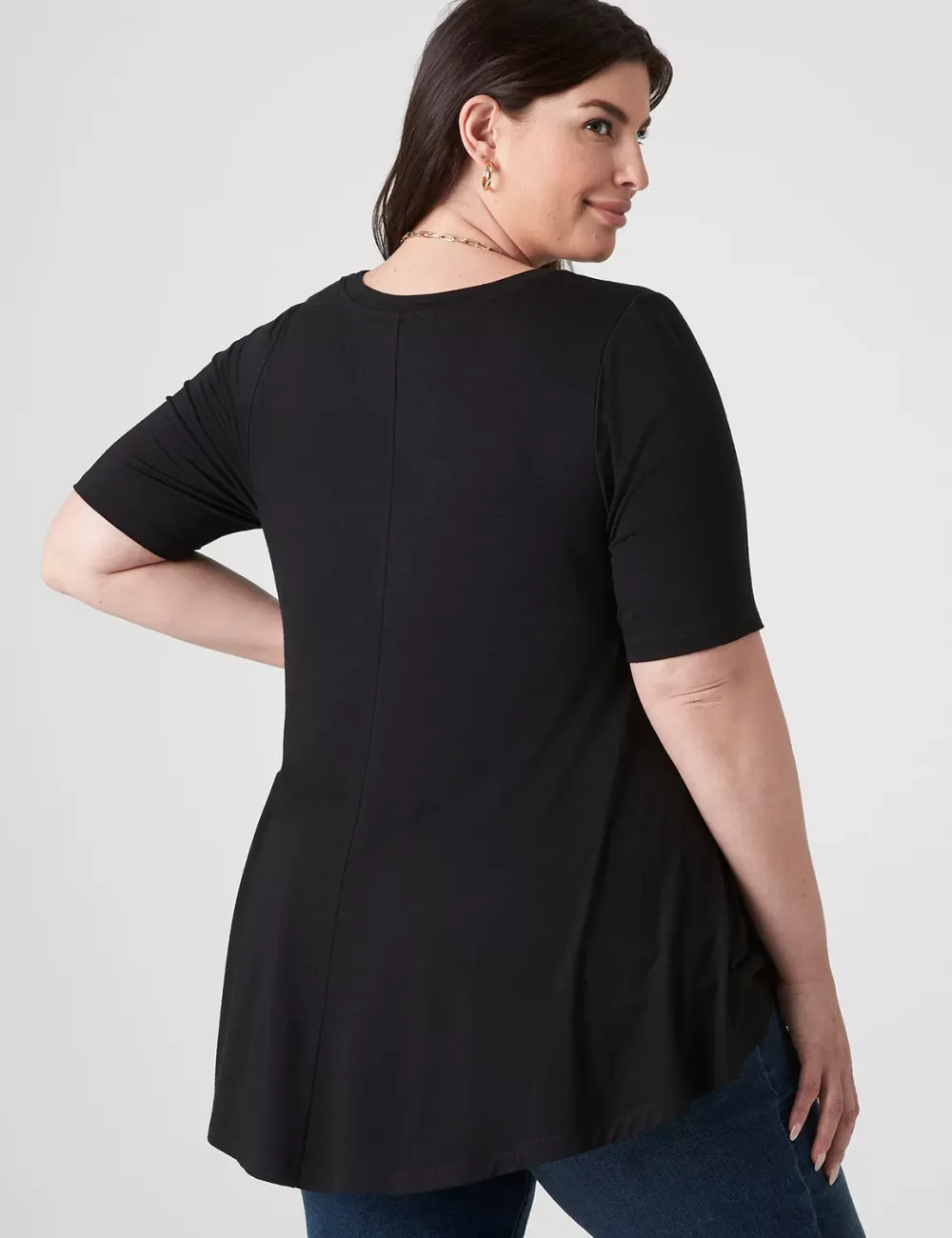 Perfect Sleeve Crew-Neck Extreme Swing Tunic