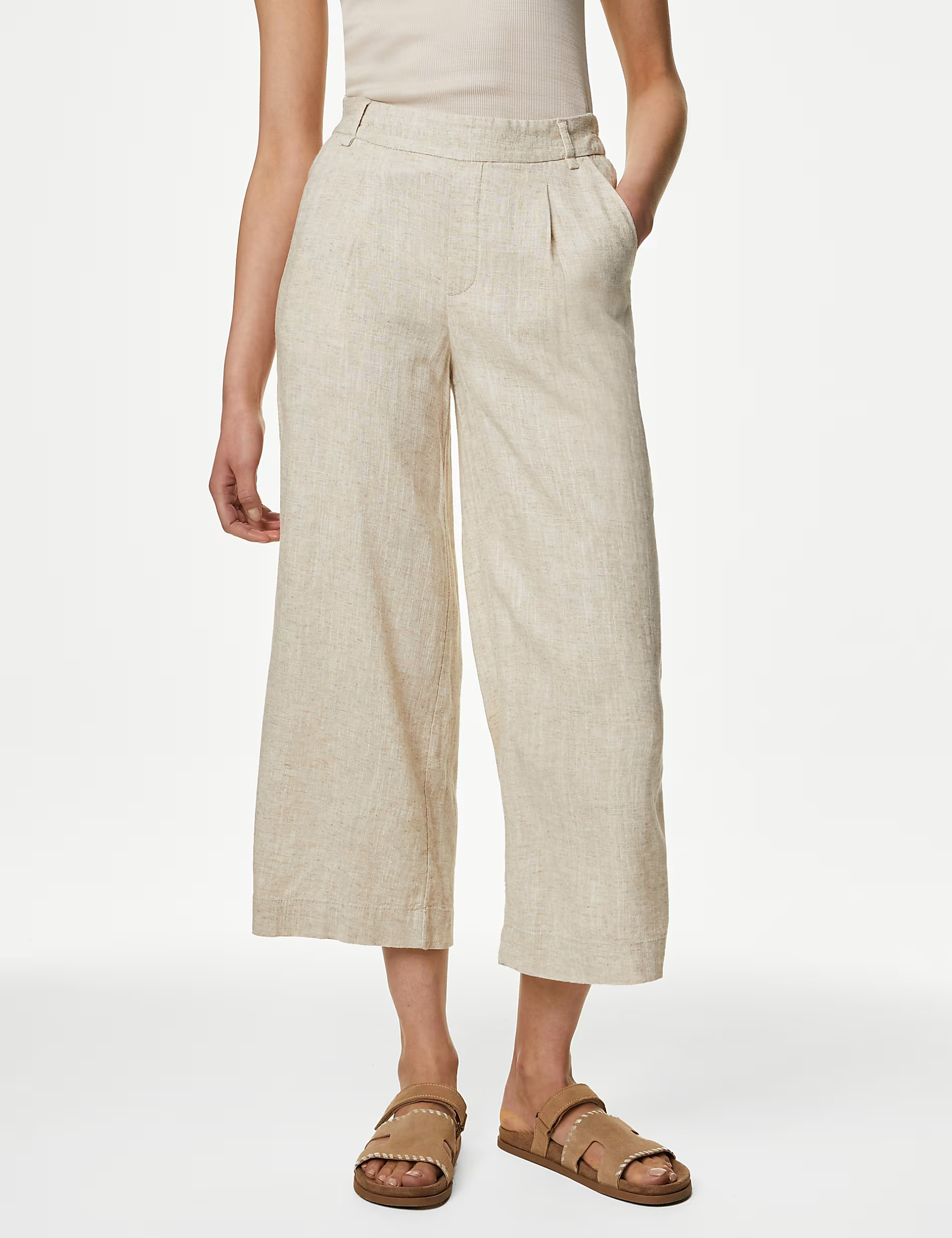 High Waist Slight Stretch Pants