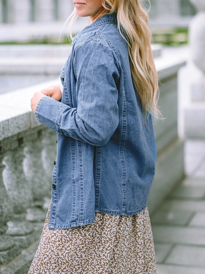 Casual simple versatile denim jacket