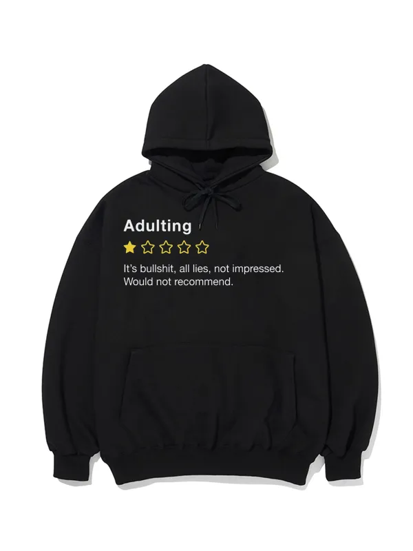 Adulting Rating Pattern Printed Hoodie