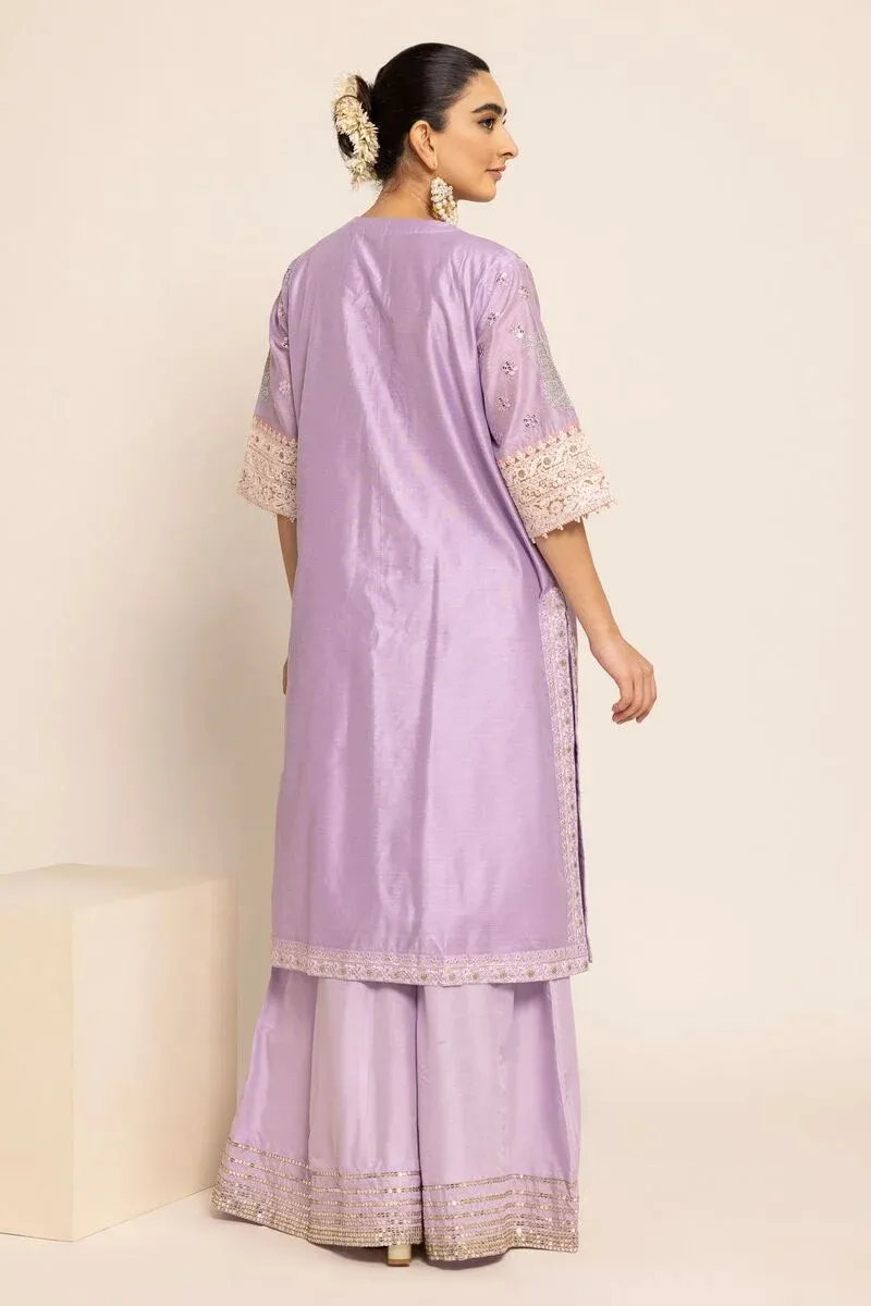 2 Piece | Kurta & Pants | Color Purple