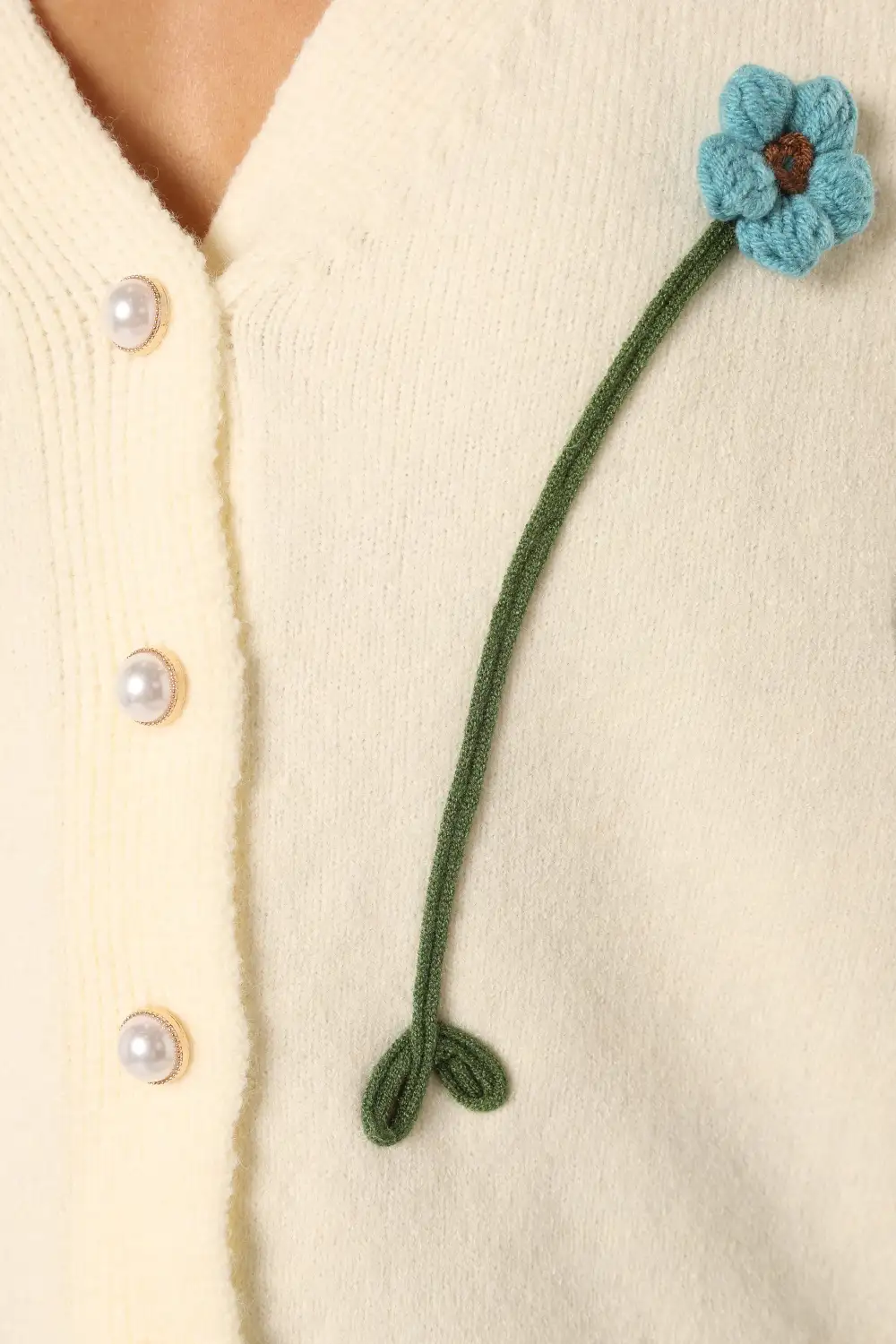 Reign Flower Cardigan - Cream