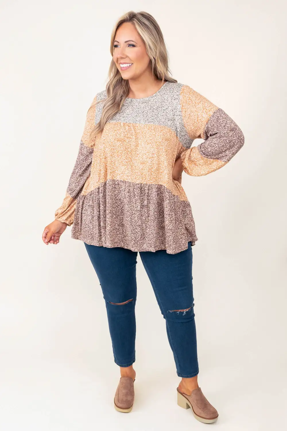 Nostalgic Heart Top, Mustard-Mocha