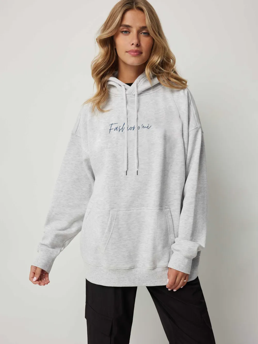 Oversized Long-Sleeved Hooded Star Sweatshirt