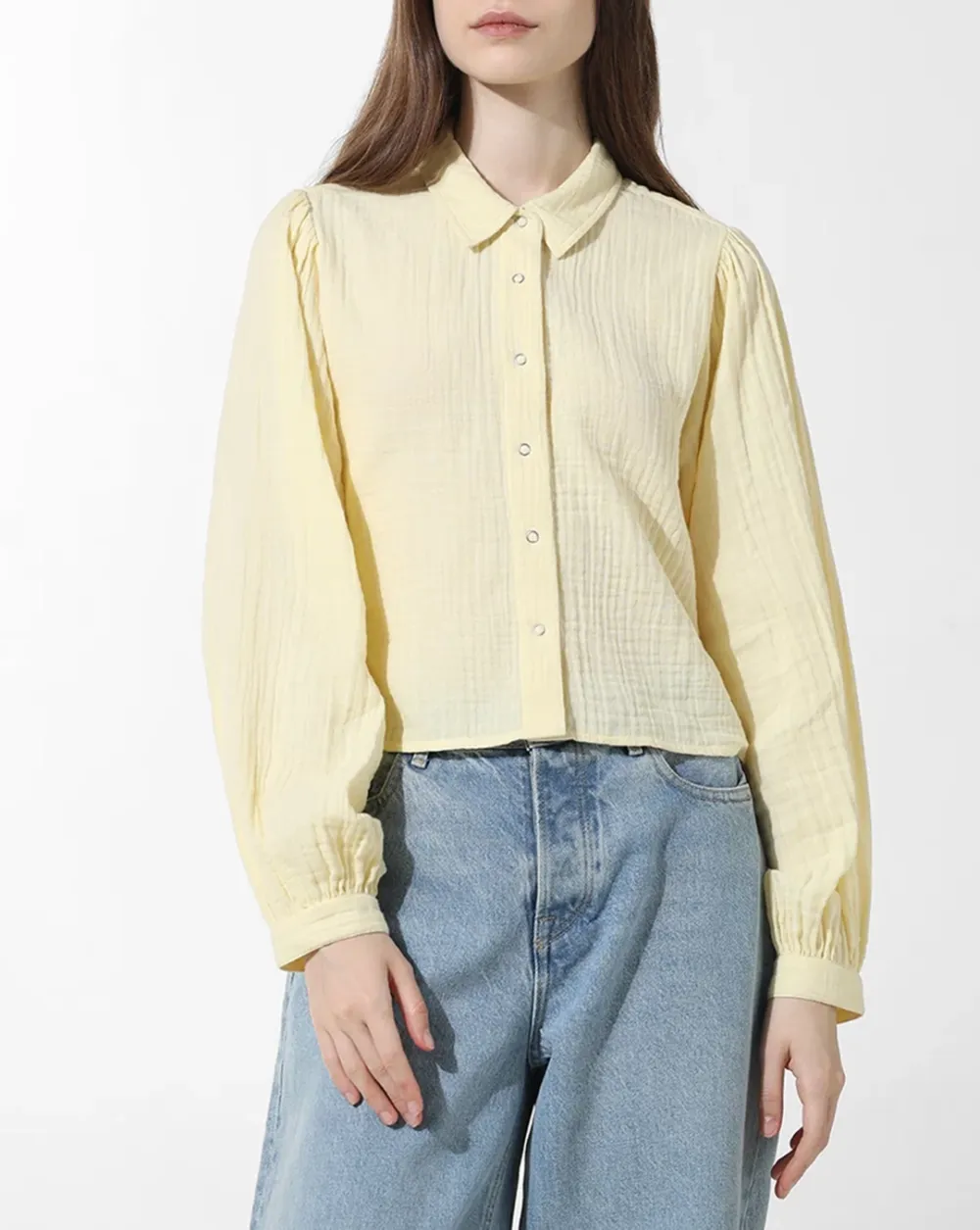 Yellow Puff Sleeves Shirt