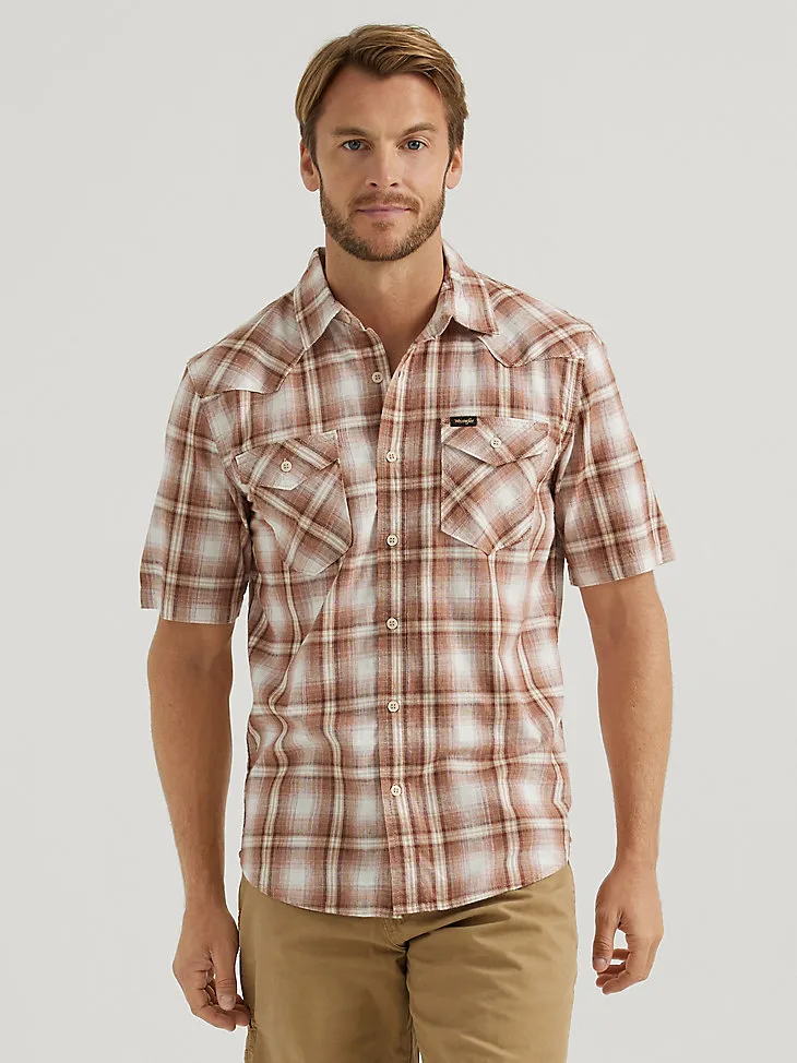 MEN'S SHORT SLEEVE PLAID SHIRT IN SEQUOIA