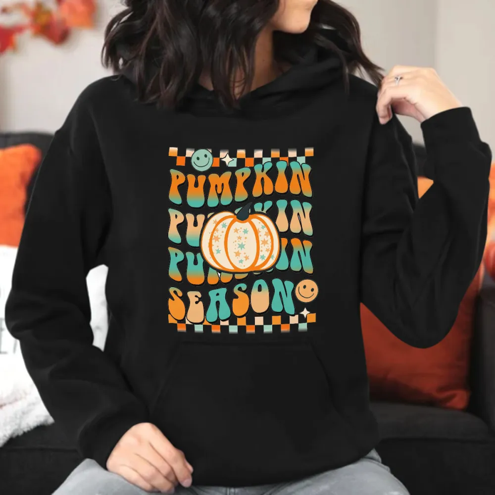 Colorful Pumpkin Printed Hoodie