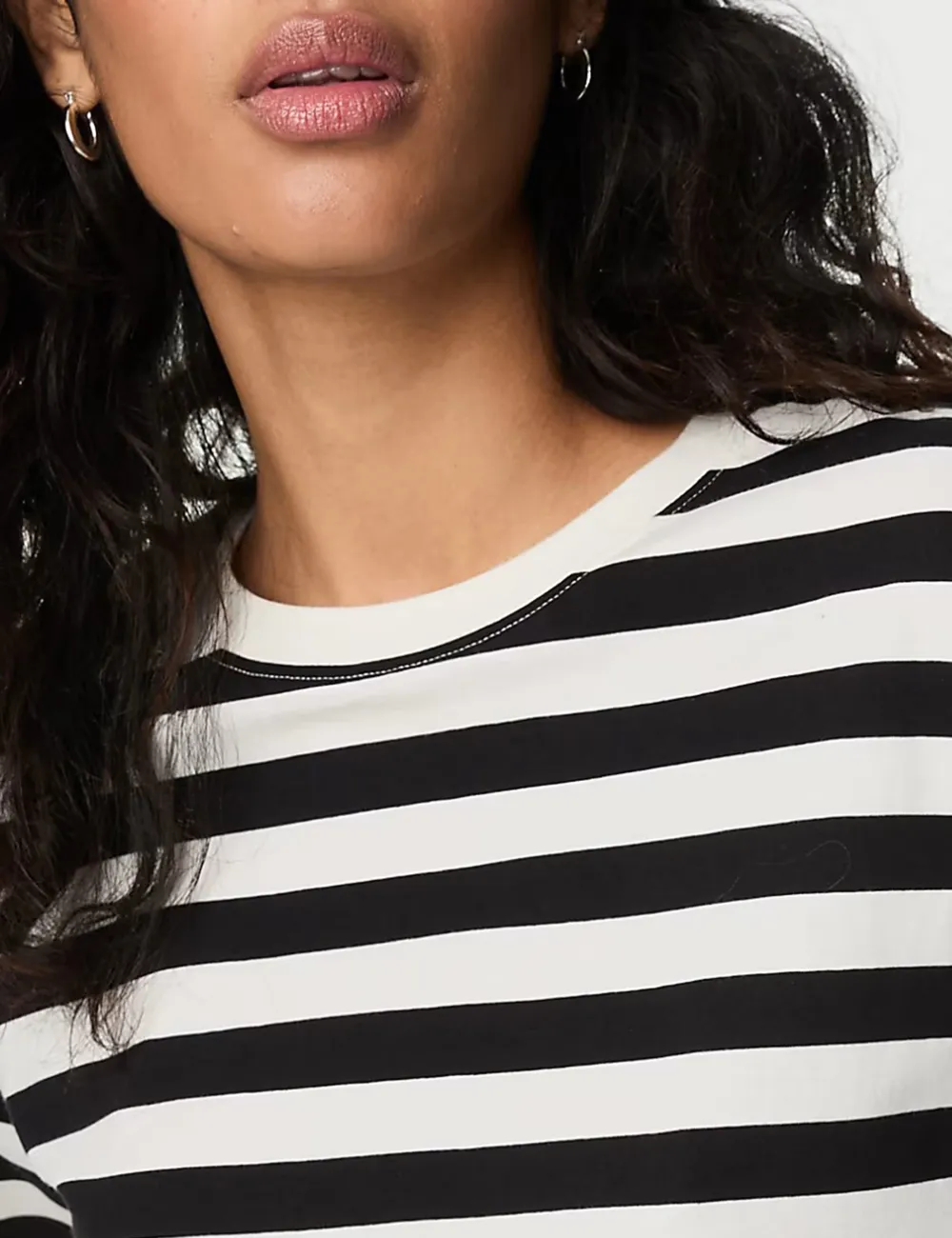 Pure Cotton Striped Boxy T-Shirt