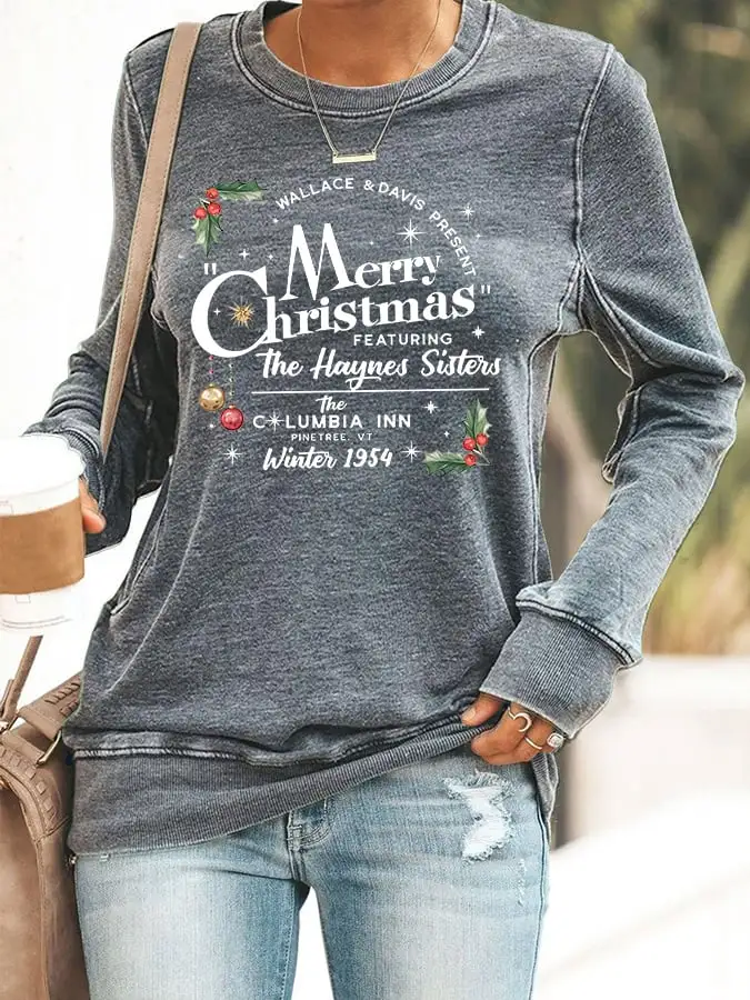 Women's Merry Christmas Print Casaul Sweatshirt