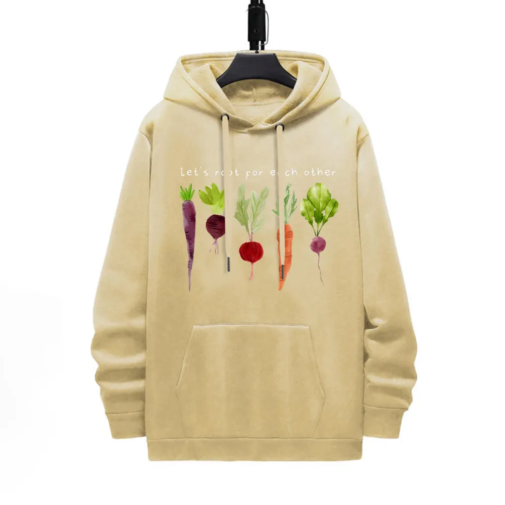 LETS ROOT FOR EACH OTHER PATTERN PRINTED HOODIE