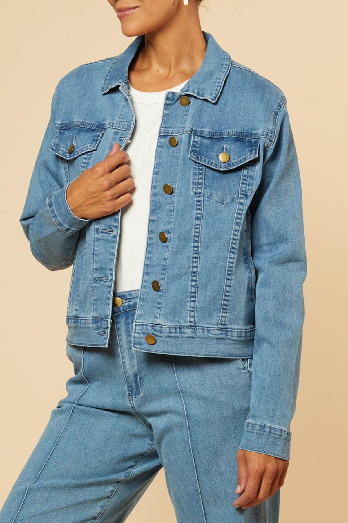 Adrift Denim Relaxed Jacket In Light Wash