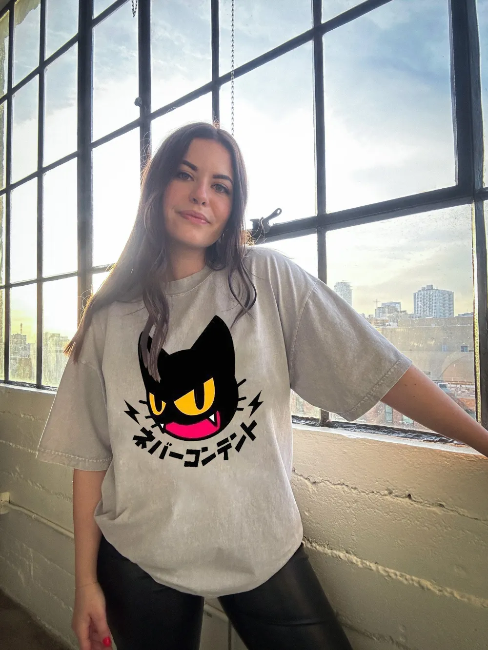 Women's Art Cat Printed T-shirt