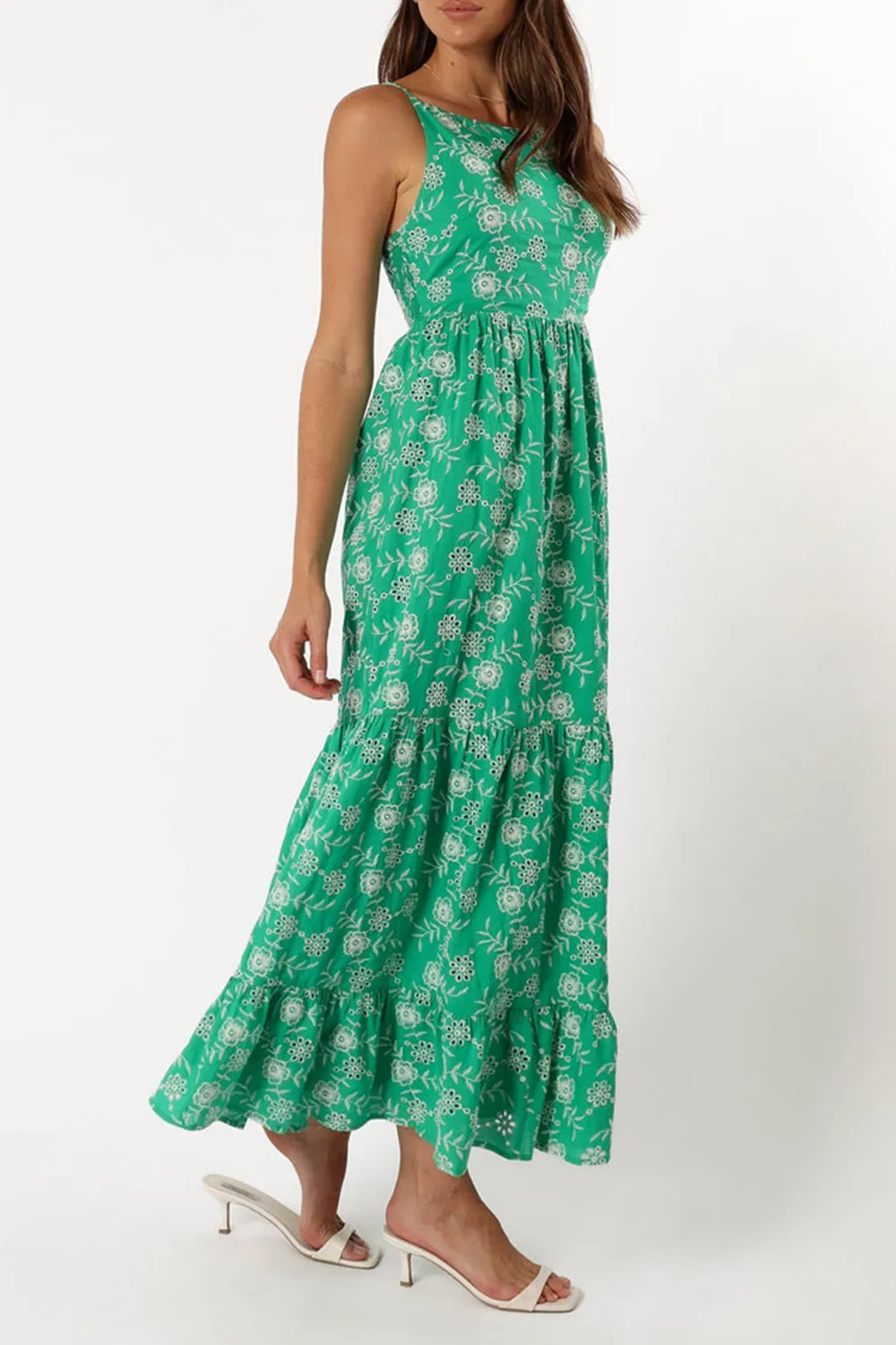 JENSON MAXI DRESS - GREEN EYELET