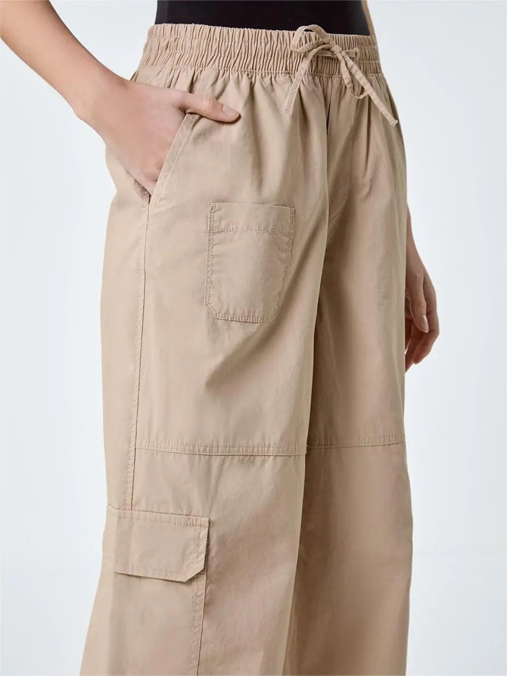 Khaki Tie-Pocket Pants