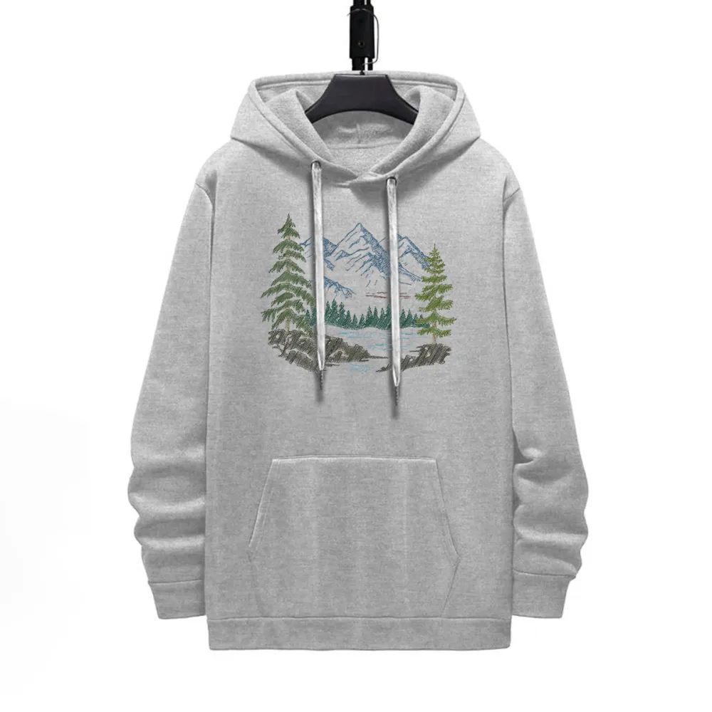 LAKER N TREE PATTERN PRINTED HOODIE