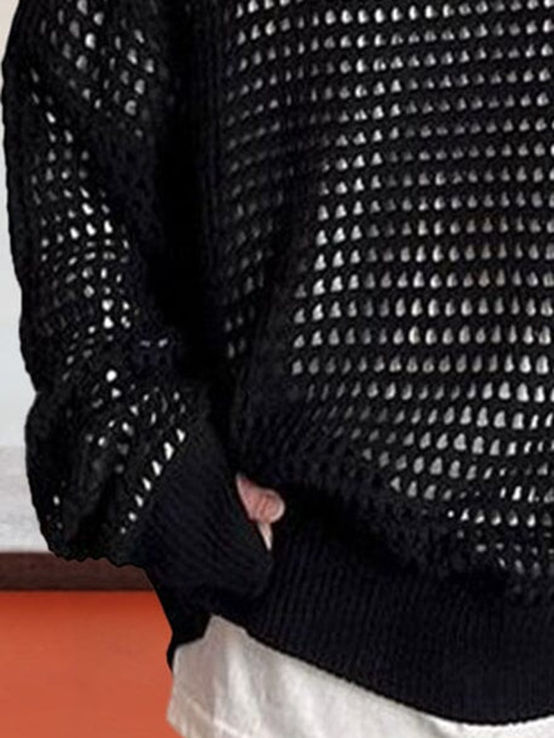 Stylish Mesh Hollow-Out Sweater