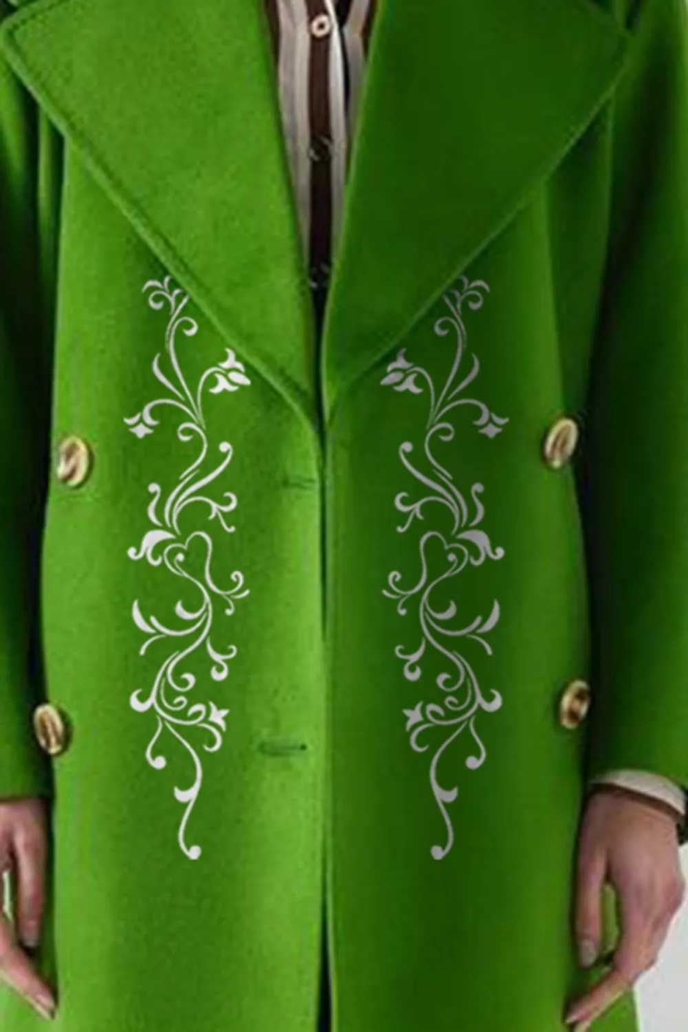 Amor Green Double Breasted Wool Coat