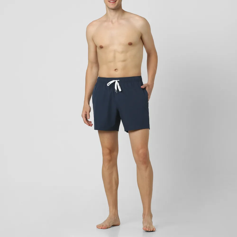 Stretch Swim Solid-Navy Blue