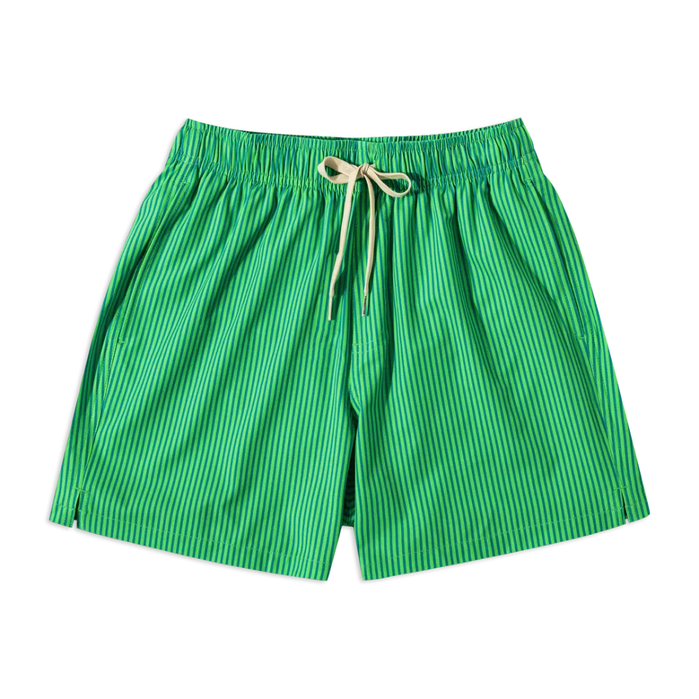 Boys Striped Swim-Green