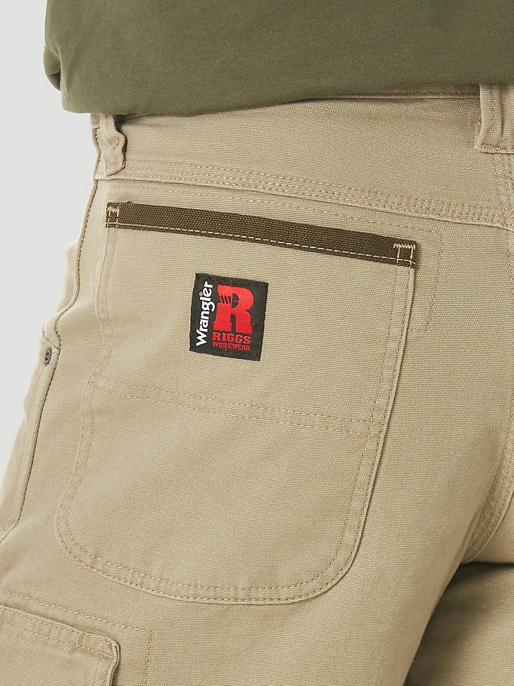 WRANGLER® RIGGS WORKWEAR® STRETCH RANGER CARGO SHORT IN DARK KHAKI