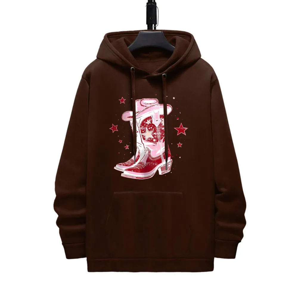 COWBOY BOOTS PATTERN PRINTED HOODIE