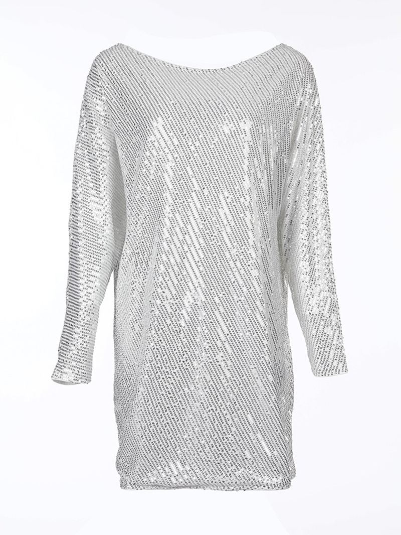 Stylish sequined asymmetrical dress