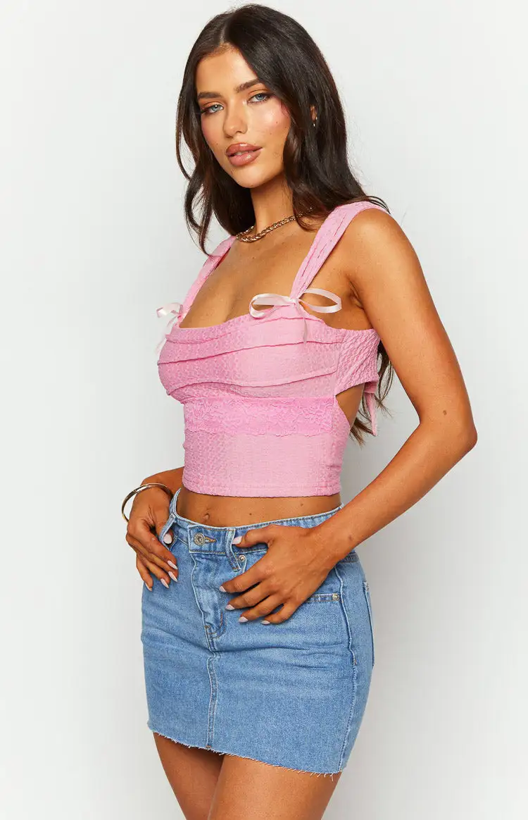 Vida Pink Bow Top