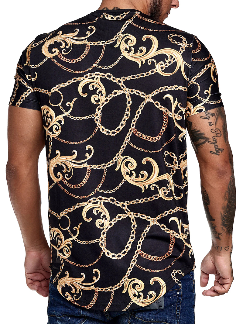 Chain lion pattern T-shirt