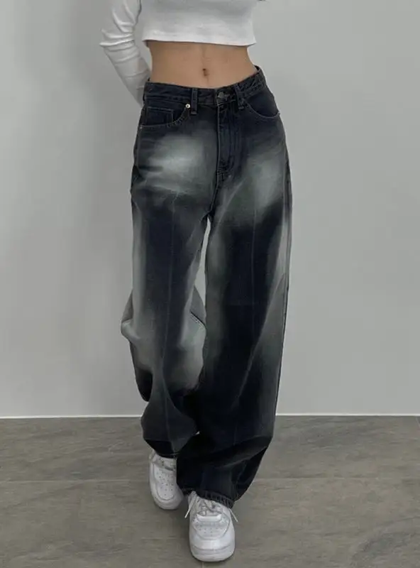 Contrast Low Waist Pockets Wide Leg Pants