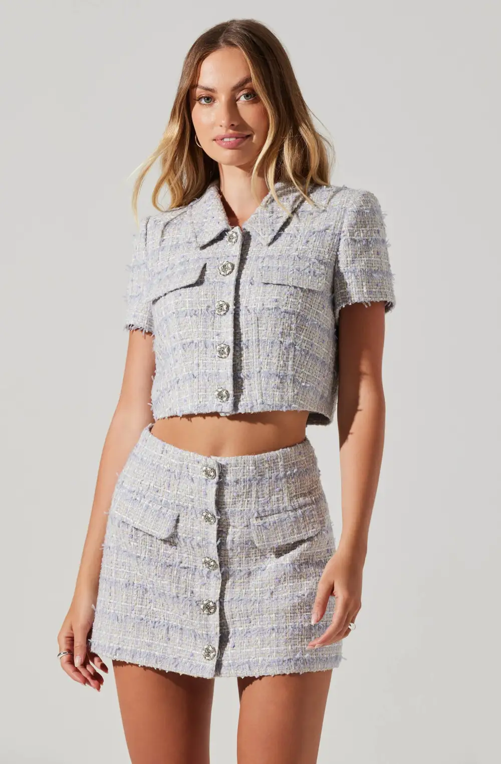 Mavey Cropped Tweed Jacket