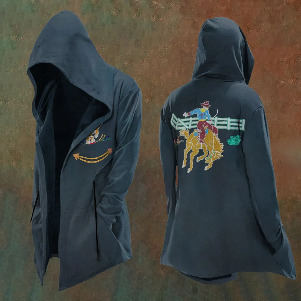 Vintage Western Horse Pattern Women'S Hooded Jacket