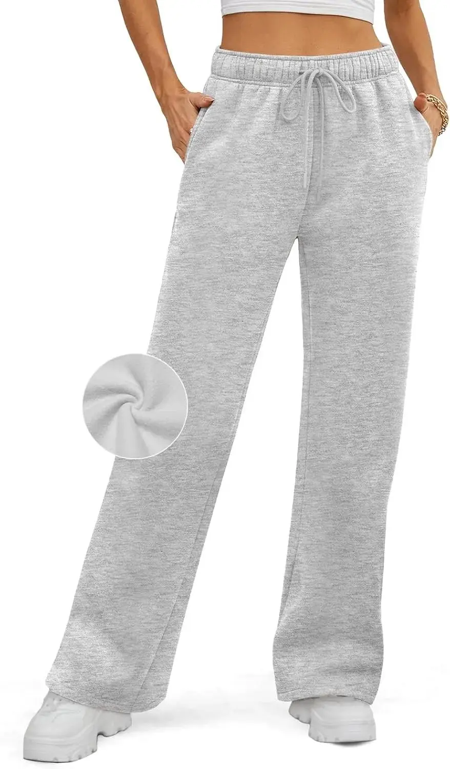 Baggy Sweatpant Fleece Lined Straight Leg Pants