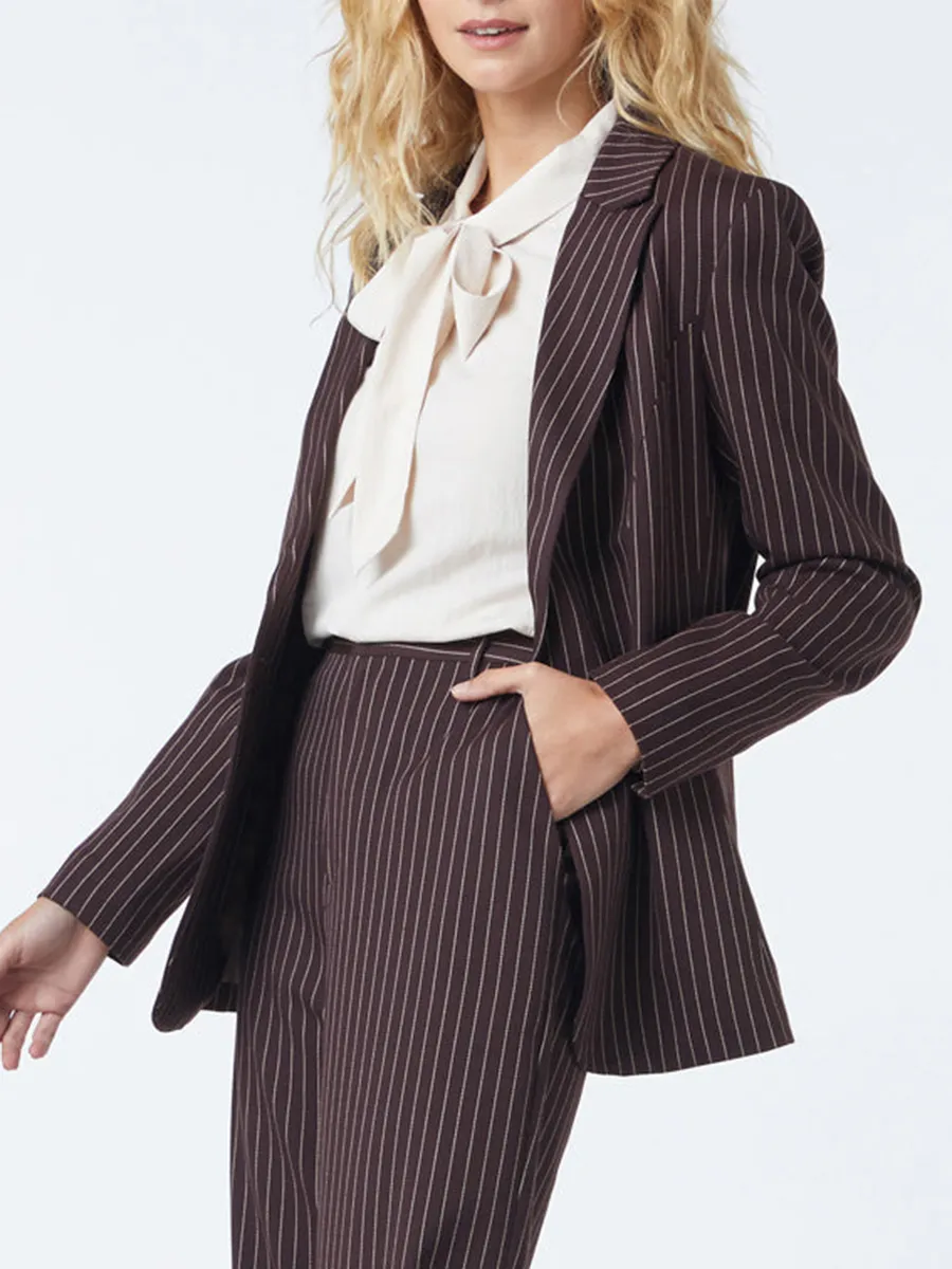 Women's Casual Pinstripe Blazer