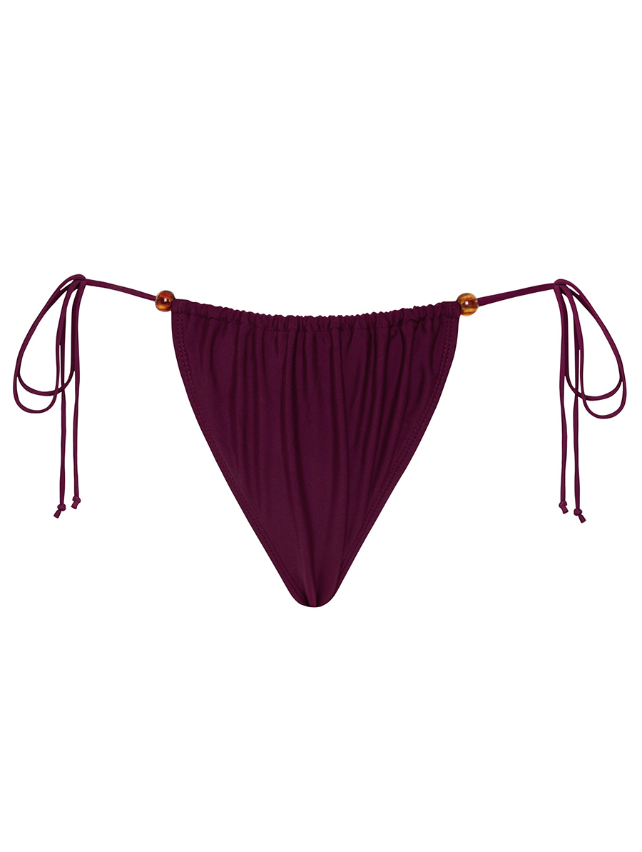 Burgundy Leyna Beaded Bikini Bottom