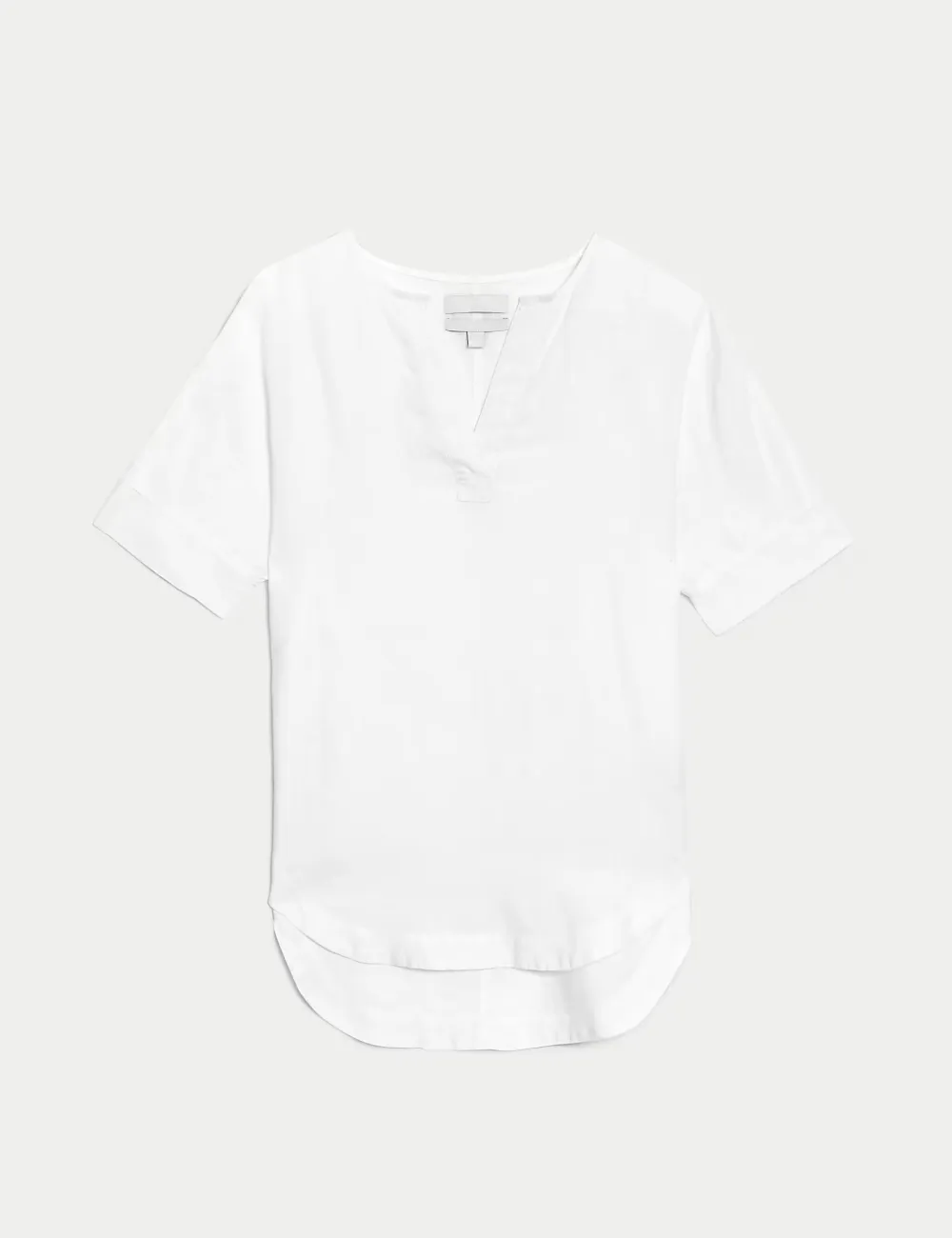 Pure Linen V-Neck Popover Blouse