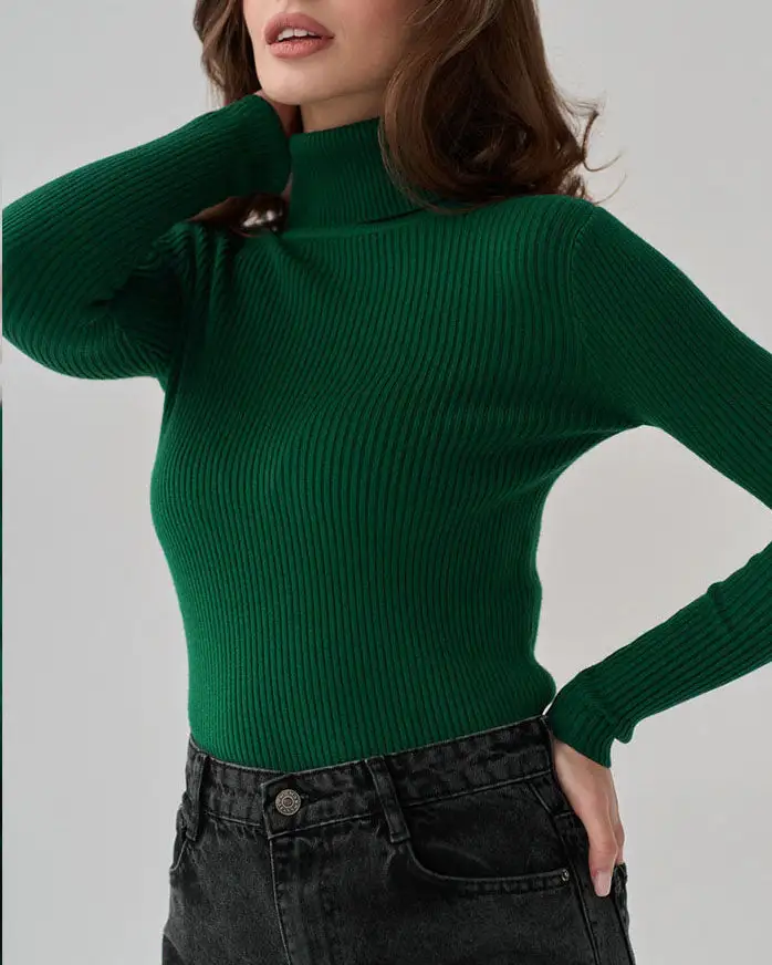 Versatile Essential Turtleneck Knitted Sweater