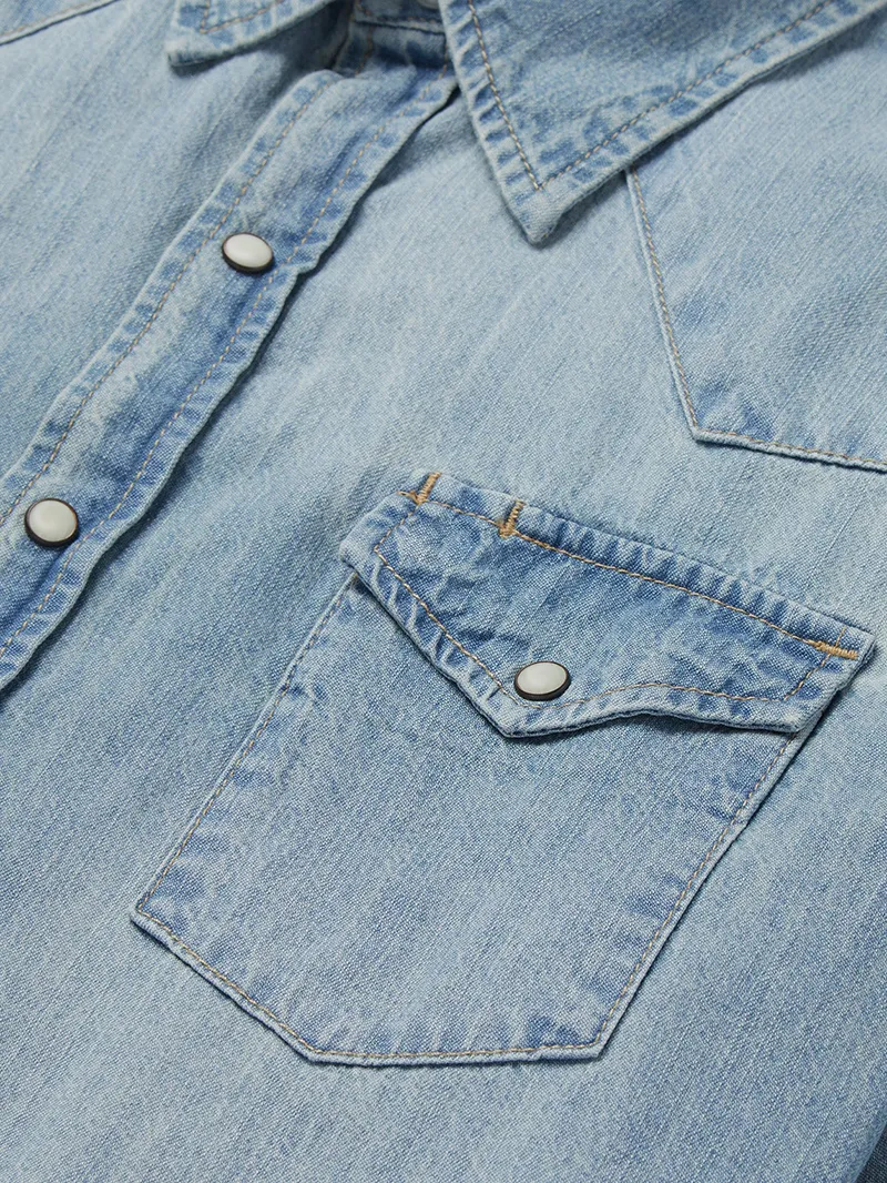 Long-Sleeved Denim Shirt