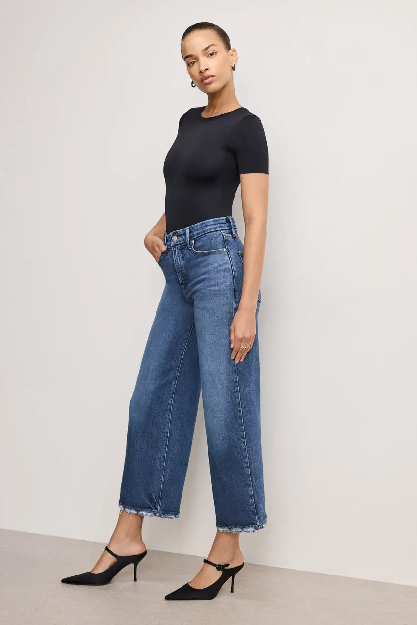 SOFT-TECH GOOD WAIST CROPPED PALAZZO JEANS