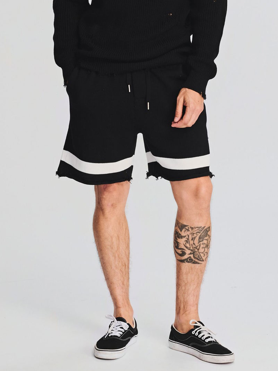 RELAXED OPEN STITCH TIPPED KNITTED SHORTS