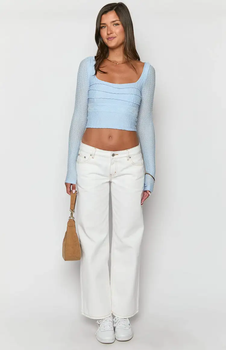 Vida Light Blue Long Sleeve Top