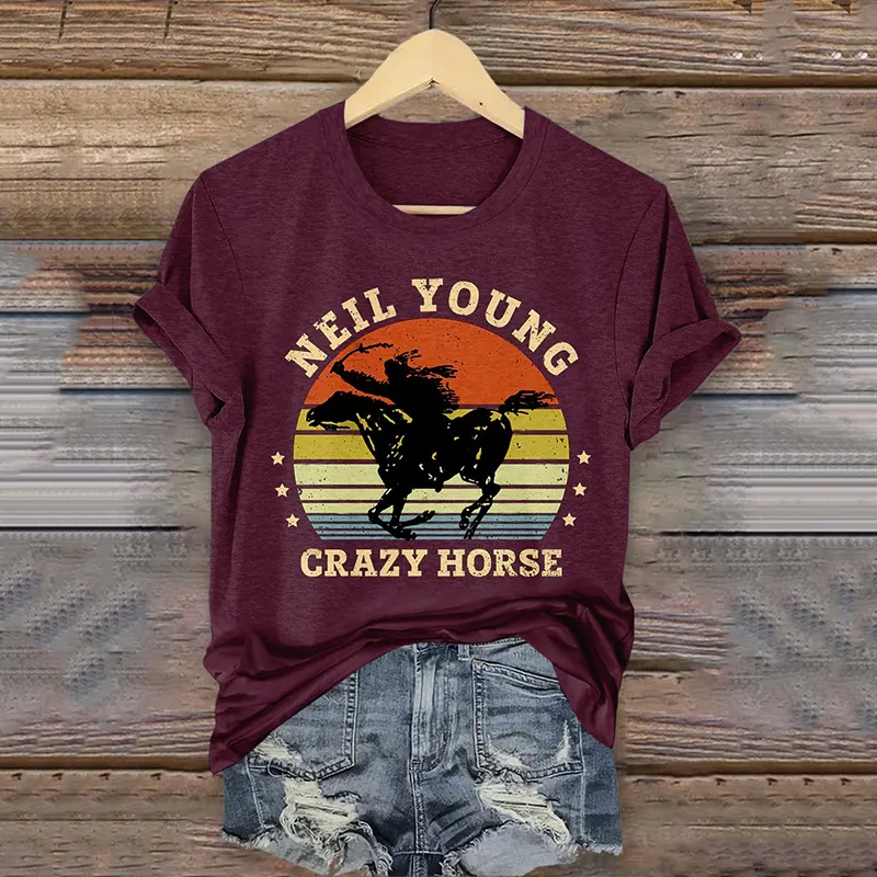 Women's Nell Young Crazy Horse Print T-Shirt